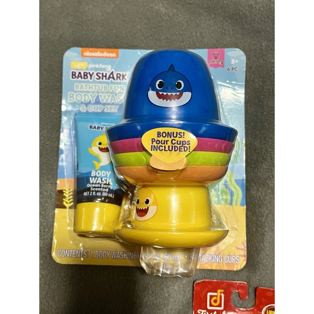 TOY LOT Baby Shark Body Wash & Stack‎ Cups, Nuby Bead Gym, Mickey, Wood Toy Cars